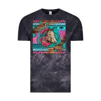Cloud Black floral horse Vintage Tee - LillyAllenDesigns