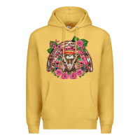 Antique Gold pink floral baby goat rainbow Premium Hoodie - BarkalooDesign