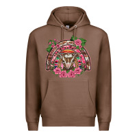 Chestnut pink floral baby goat rainbow Premium Hoodie - BarkalooDesign