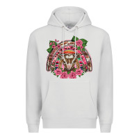Dove Grey pink floral baby goat rainbow Premium Hoodie - BarkalooDesign