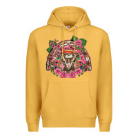 Mustard pink floral baby goat rainbow Premium Hoodie - BarkalooDesign