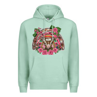 Seafoam pink floral baby goat rainbow Premium Hoodie - BarkalooDesign