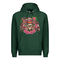 Sports Green pink floral baby goat rainbow Premium Hoodie - BarkalooDesign