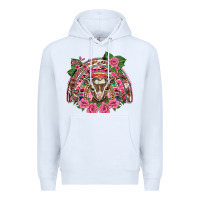White pink floral baby goat rainbow Premium Hoodie - BarkalooDesign