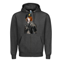 Charcoal Heather Pet Portraits, Custom Pet Portraits, Renaissance Pet Portraits, Custom Zipper Hoodie - RanaPortraitStore