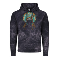 Cloud Black native american headdress turquise Vintage Hoodie - BarkalooDesign