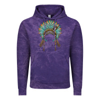 Cloud Purple native american headdress turquise Vintage Hoodie - BarkalooDesign