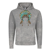 Cloud Rock native american headdress turquise Vintage Hoodie - BarkalooDesign