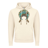 Vintage Artic native american headdress turquise Vintage Hoodie - BarkalooDesign