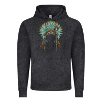 Vintage Black native american headdress turquise Vintage Hoodie - BarkalooDesign