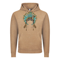 Vintage Coffee native american headdress turquise Vintage Hoodie - BarkalooDesign