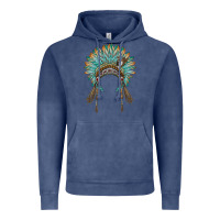 Vintage Denim native american headdress turquise Vintage Hoodie - BarkalooDesign