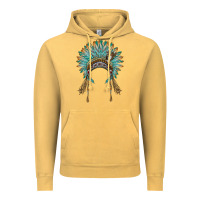 Vintage Mustard native american headdress turquise Vintage Hoodie - BarkalooDesign
