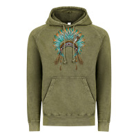 Vintage Olive native american headdress turquise Vintage Hoodie - BarkalooDesign