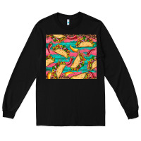 Black mexican taco paper glitter leopard wooden Long Sleeve Tee - Artiststas