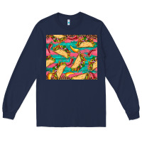 Mexican Taco Paper Glitter Leopard Wooden Long Sleeve Tee | Teevron