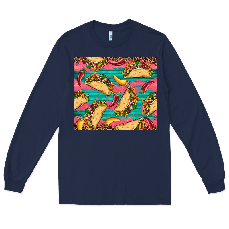 Mexican Taco Paper Glitter Leopard Wooden Long Sleeve Tee by Artiststas | Teevron