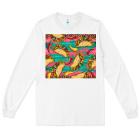 White mexican taco paper glitter leopard wooden Long Sleeve Tee - Artiststas