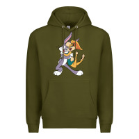 Army Green bugs bunny and lola bunny Premium Hoodie - DesigneFamous