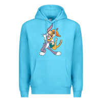 Ocean Blue bugs bunny and lola bunny Premium Hoodie - DesigneFamous