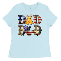 Baby Blue American Dad Bod Ladies Tee - LillyAllenDesigns