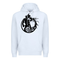 White goku super saiyan ultra dragon Premium Hoodie - DesigneFamous