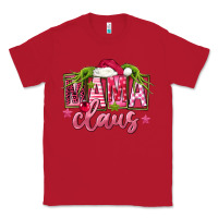 Red Pink Christmas Mama Claus Classic Tee - FaDigitalArtStudio