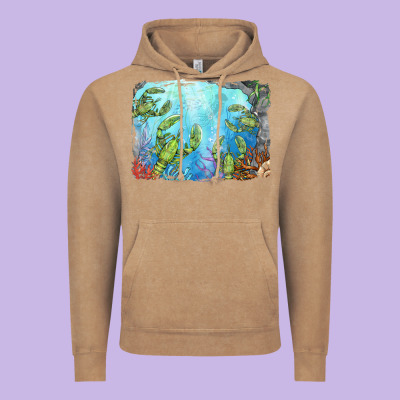 Lobster Background Vintage Hoodie Designed By Barkaloodesign