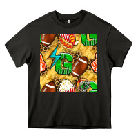 Asphalt american football go with thunder and leopard  seamless pattern Heavy Core Tee - BundleAndBundleShop