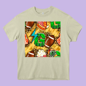 American Football Go With Thunder And Leopard  Seamless Pattern Heavy Core Tee Designed By Bundleandbundleshop