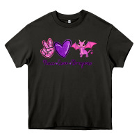 Asphalt Peace Love Dragons Heavy Core Tee - RanaPortraitStore