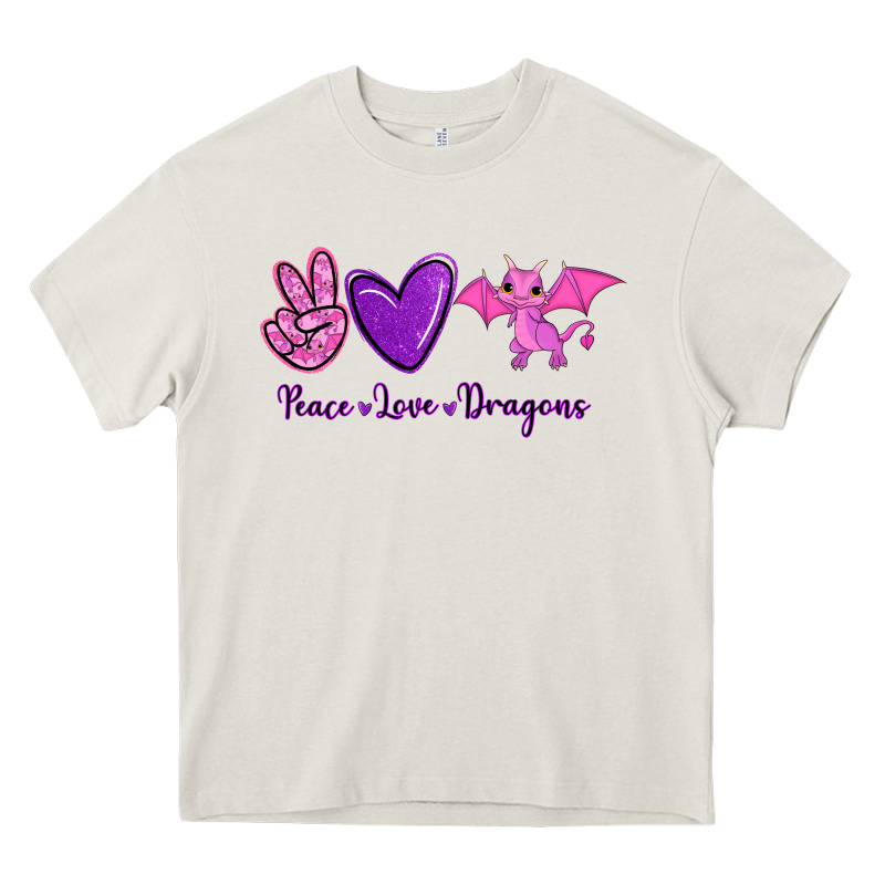 Peace Love Dragons Heavy Core Tee by RanaPortraitStore | Teevron