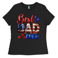 Black Best Dad Ever Ladies Tee - LillyAllenDesigns