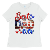 White Best Dad Ever Ladies Tee - LillyAllenDesigns