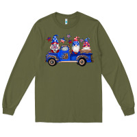 Army Green american flag gnomes truck Long Sleeve Tee - Artiststas
