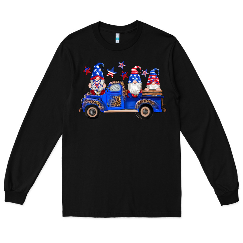 American Flag Gnomes Truck Long Sleeve Tee by Artiststas | Teevron
