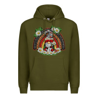 Army Green ladybuy gnomies rainbow Premium Hoodie - BarkalooDesign