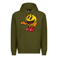 Army Green pacman Premium Hoodie - DesigneFamous