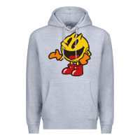 Heather Grey pacman Premium Hoodie - DesigneFamous