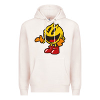 Pale Pink pacman Premium Hoodie - DesigneFamous