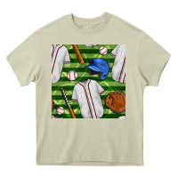 Mossy baseball uniform and field seamless pattern Heavy Core Tee - BundleAndBundleShop