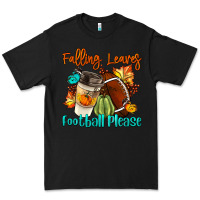 Black Falling Leaves Football Please Premium Tee - LillyAllenDesigns