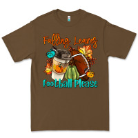 Cacao Falling Leaves Football Please Premium Tee - LillyAllenDesigns