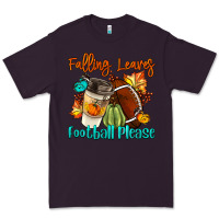 Plum Falling Leaves Football Please Premium Tee - LillyAllenDesigns
