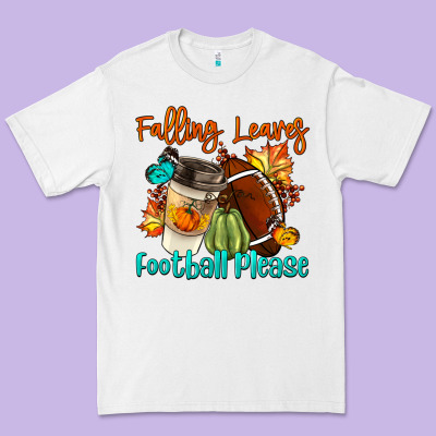 Falling Leaves Football Please Premium Tee Designed By Lillyallendesigns