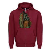 Burgundy english pointer airforce Zipper Hoodie - RanaPortraitStore