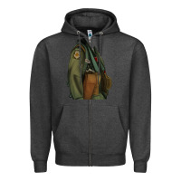 Charcoal Heather english pointer airforce Zipper Hoodie - RanaPortraitStore