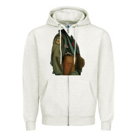 Oatmeal Heather english pointer airforce Zipper Hoodie - RanaPortraitStore