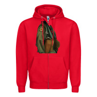 Red english pointer airforce Zipper Hoodie - RanaPortraitStore