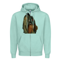 Seafoam english pointer airforce Zipper Hoodie - RanaPortraitStore